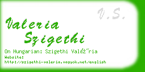 valeria szigethi business card